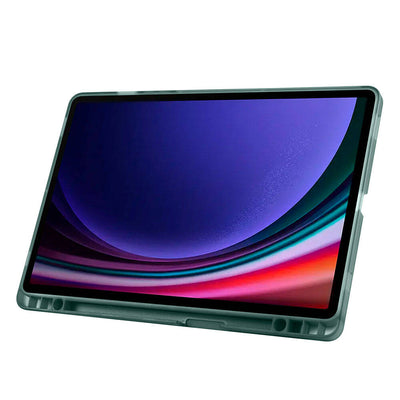 Galaxy Tab S9 Kılıf Zore Tri Folding Kalem Bölmeli Standlı Kılıf Siyah