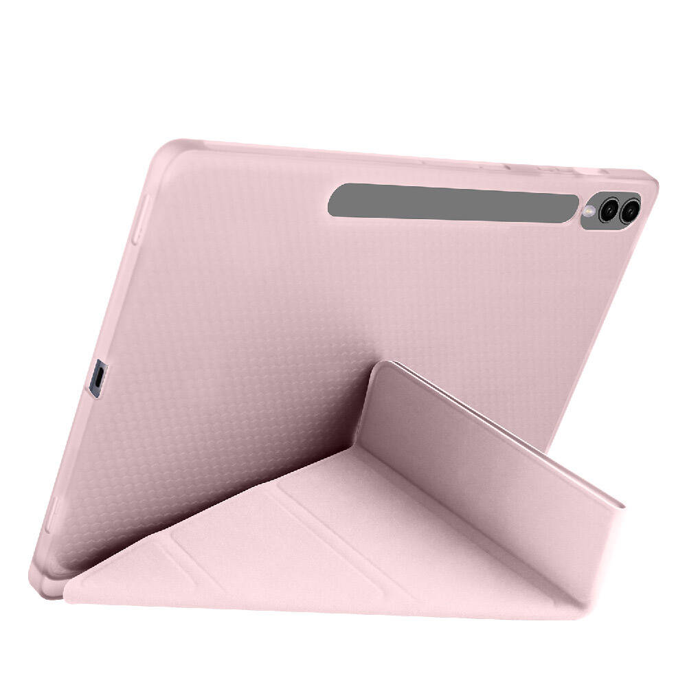 Galaxy Tab S9 Plus Kılıf Zore Tri Folding Kalem Bölmeli Standlı Kılıf Mavi