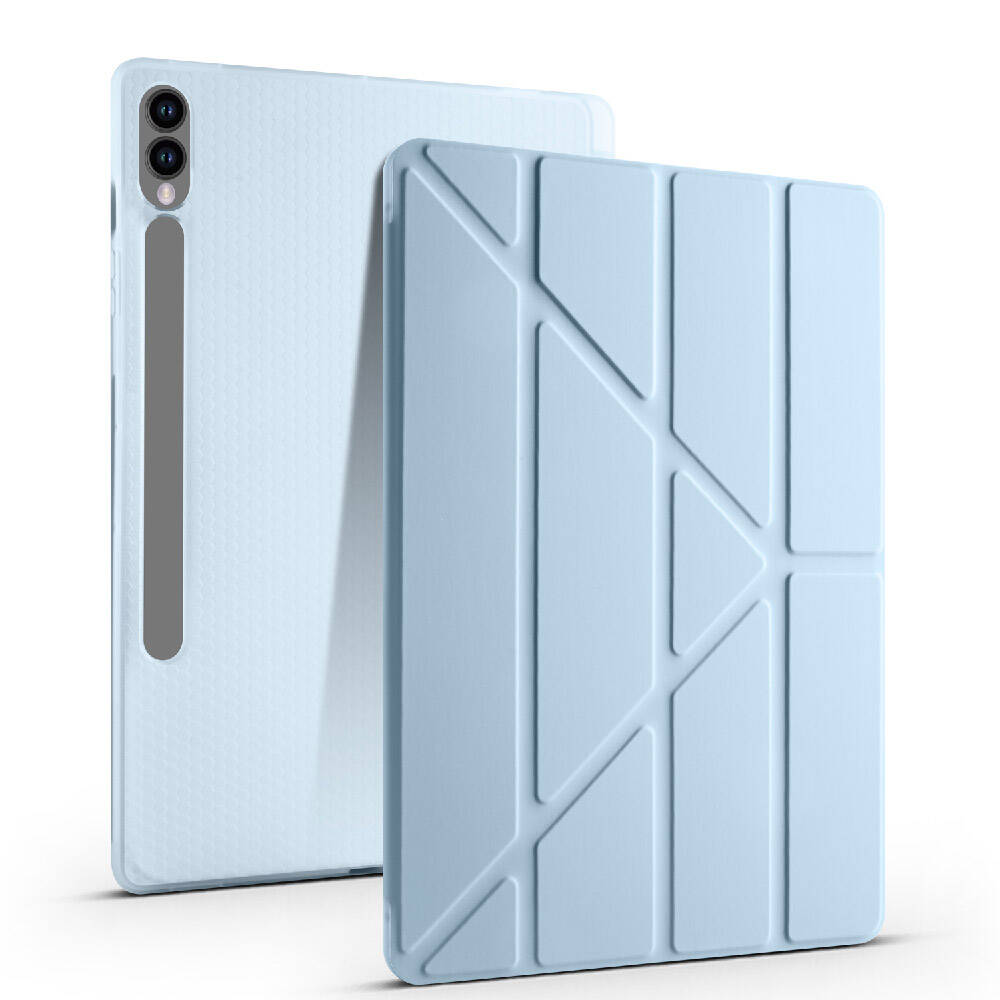 Galaxy Tab S9 Plus Kılıf Zore Tri Folding Kalem Bölmeli Standlı Kılıf Kırmızı