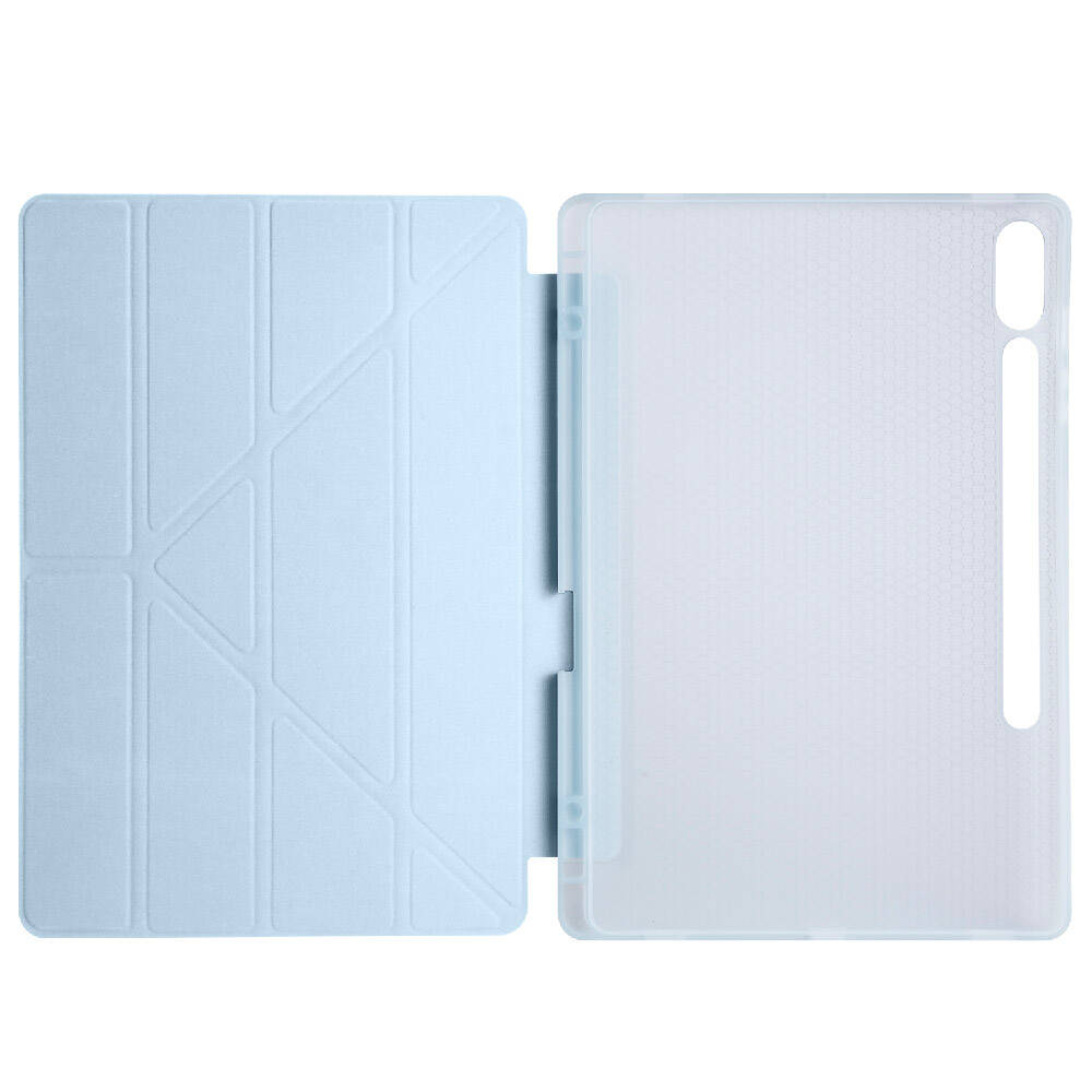 Galaxy Tab S9 Plus Kılıf Zore Tri Folding Kalem Bölmeli Standlı Kılıf Açık Yeşil