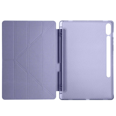 Galaxy Tab S9 Plus Kılıf Zore Tri Folding Kalem Bölmeli Standlı Kılıf Mor