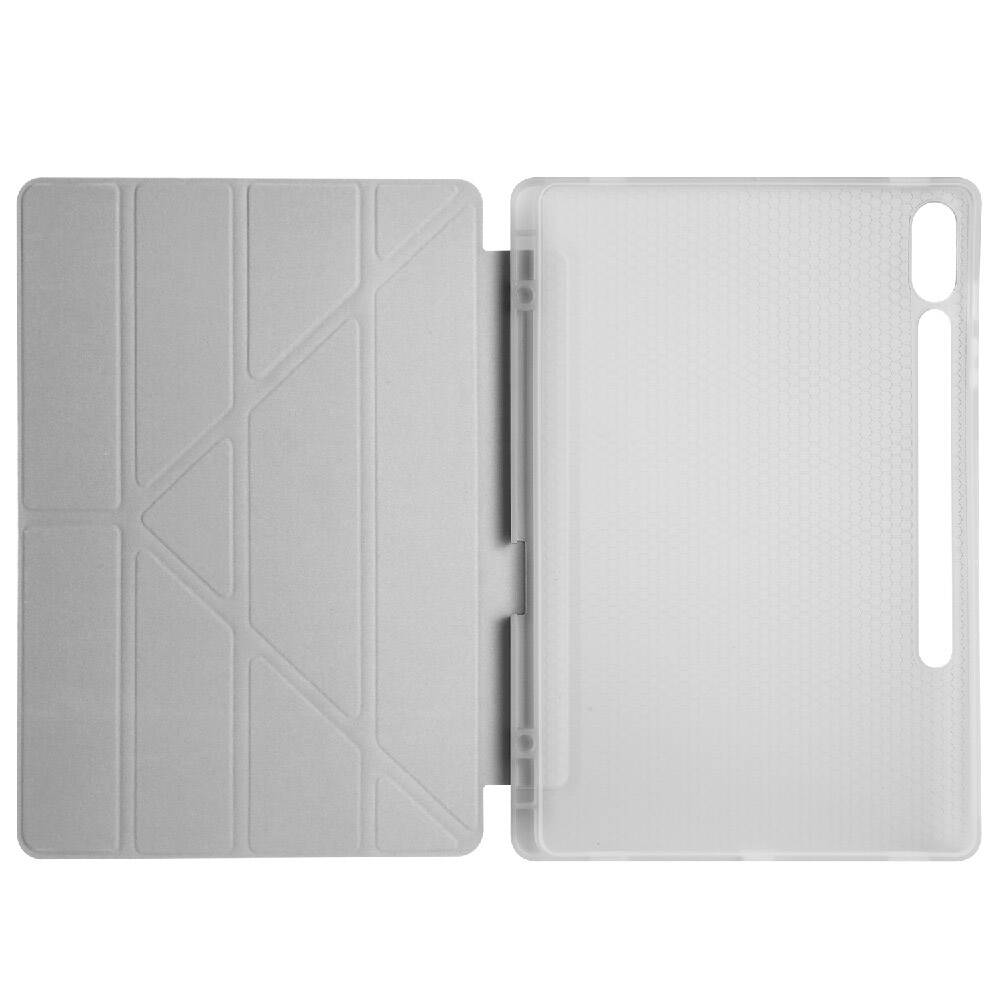 Galaxy Tab S9 Plus Kılıf Zore Tri Folding Kalem Bölmeli Standlı Kılıf Siyah