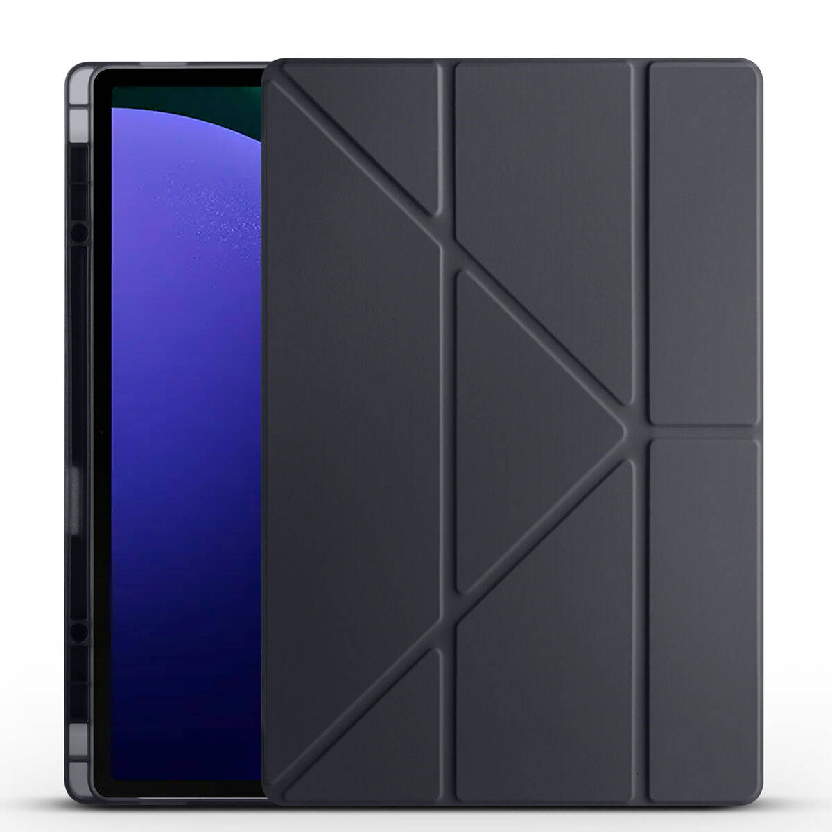Galaxy Tab S9 Ultra Kılıf Zore Tri Folding Kalem Bölmeli Standlı Kılıf Koyu Yeşil