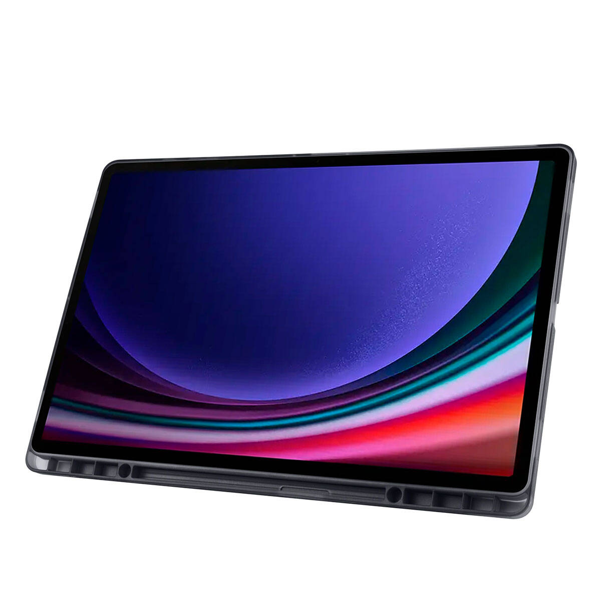 Galaxy Tab S9 Ultra Kılıf Zore Tri Folding Kalem Bölmeli Standlı Kılıf Rose Gold