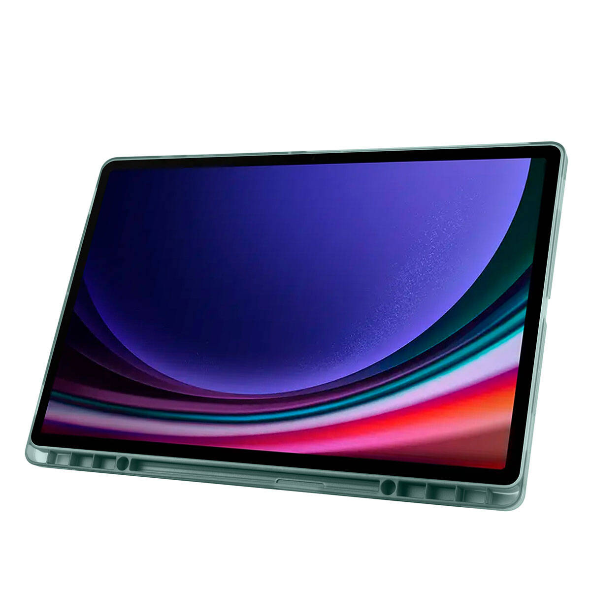 Galaxy Tab S9 Ultra Kılıf Zore Tri Folding Kalem Bölmeli Standlı Kılıf Siyah