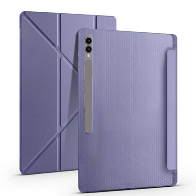 Galaxy Tab S9 Ultra Kılıf Zore Tri Folding Kalem Bölmeli Standlı Kılıf Siyah