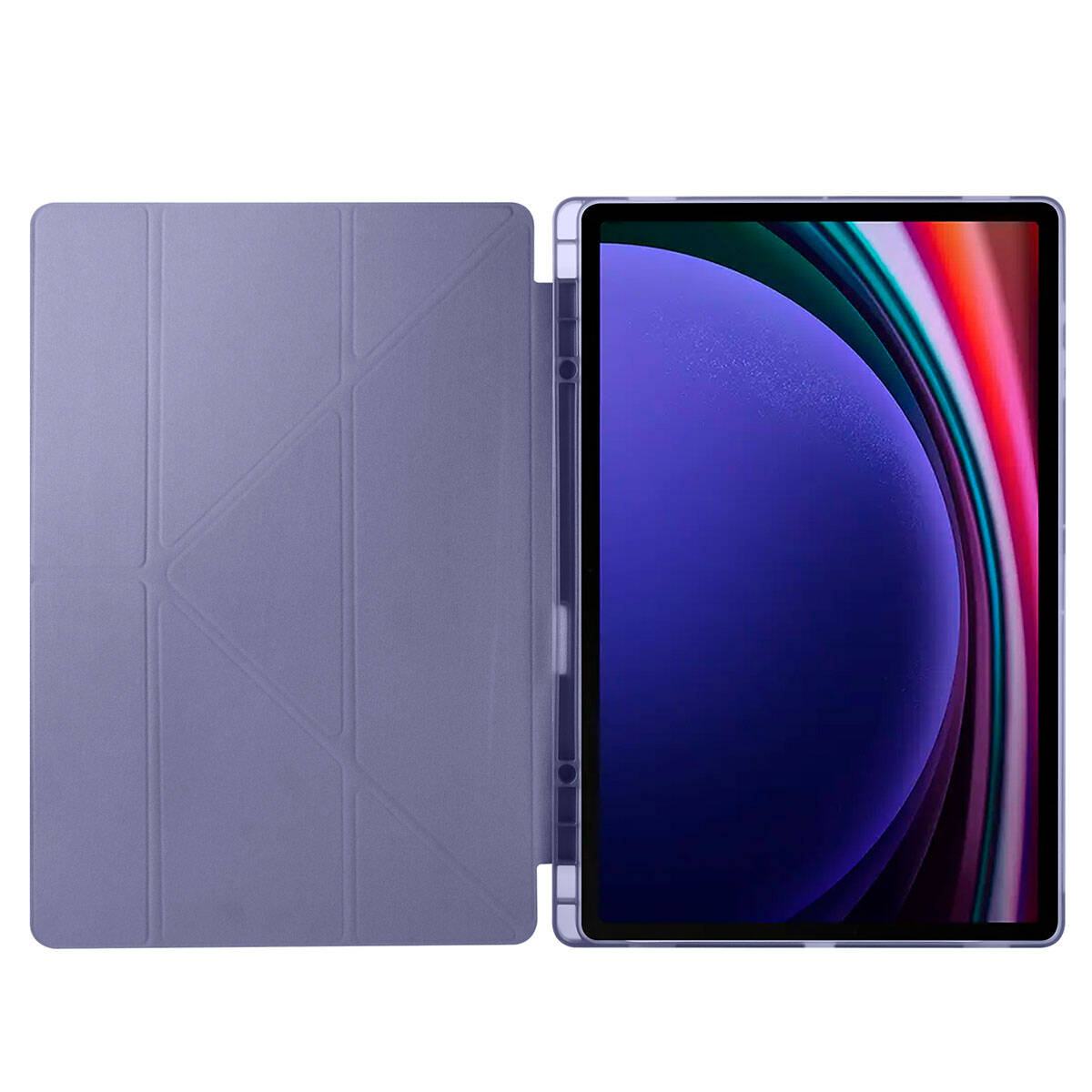 Galaxy Tab S9 Ultra Kılıf Zore Tri Folding Kalem Bölmeli Standlı Kılıf Kırmızı