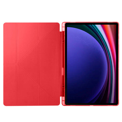 Galaxy Tab S9 Ultra Kılıf Zore Tri Folding Kalem Bölmeli Standlı Kılıf Mor