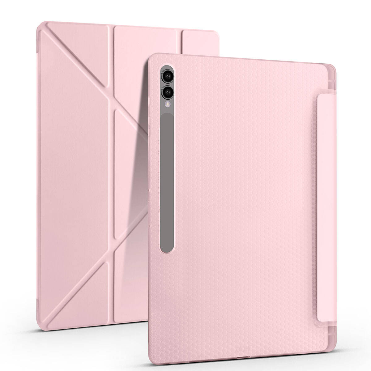 Galaxy Tab S9 Ultra Kılıf Zore Tri Folding Kalem Bölmeli Standlı Kılıf Mavi