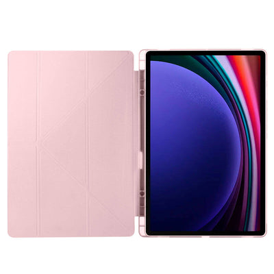 Galaxy Tab S9 Ultra Kılıf Zore Tri Folding Kalem Bölmeli Standlı Kılıf Koyu Yeşil
