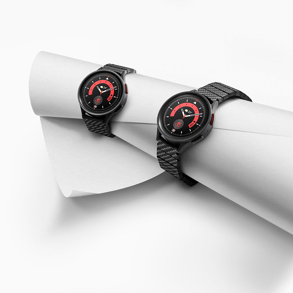 Galaxy Watch 4 44mm Karbon Fiber Pitaka Modern Serisi Black-Grey Twill Kordon