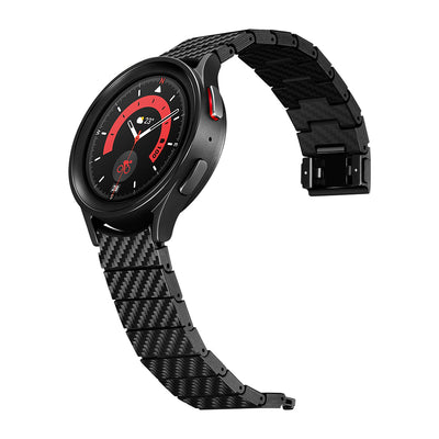 Galaxy Watch 7 40mm Karbon Fiber Pitaka Modern Serisi Black-Grey Twill Kordon Siyah-Gri
