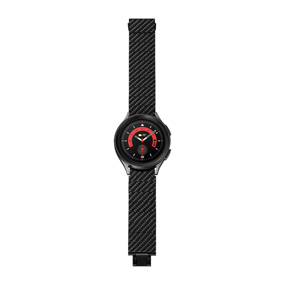 Galaxy Watch 7 40mm Karbon Fiber Pitaka Modern Serisi Black-Grey Twill Kordon Siyah-Gri