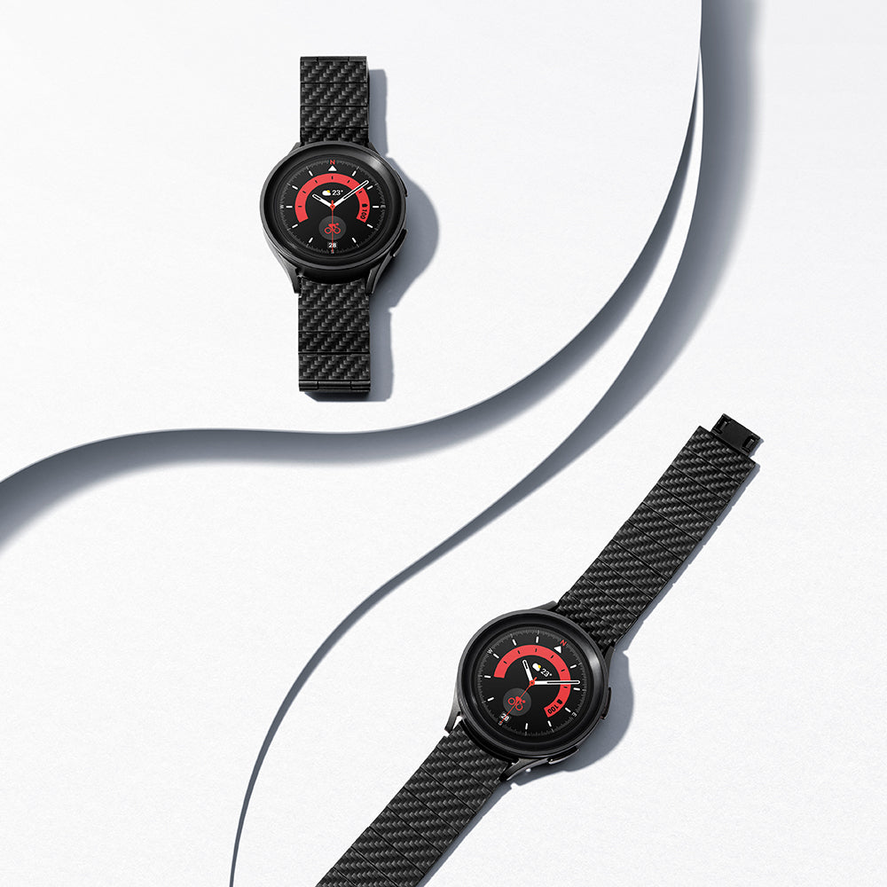 Galaxy Watch 7 40mm Karbon Fiber Pitaka Modern Serisi Black-Grey Twill Kordon Siyah-Gri