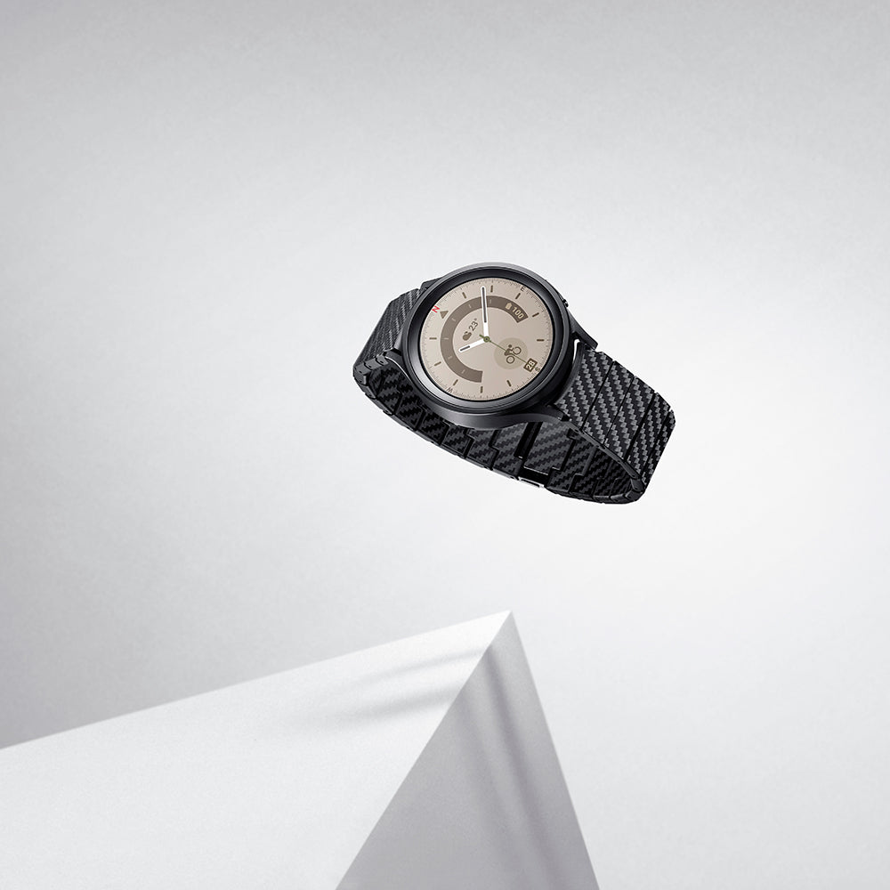 Galaxy Watch 7 40mm Karbon Fiber Pitaka Modern Serisi Black-Grey Twill Kordon Siyah-Gri