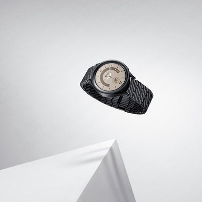 Galaxy Watch 7 40mm Karbon Fiber Pitaka Modern Serisi Black-Grey Twill Kordon Siyah-Gri