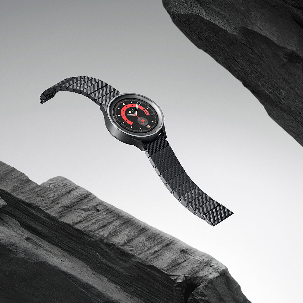 Galaxy Watch 7 40mm Karbon Fiber Pitaka Modern Serisi Black-Grey Twill Kordon Siyah-Gri