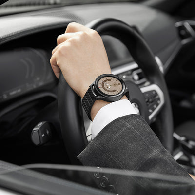 Galaxy Watch 7 40mm Karbon Fiber Pitaka Modern Serisi Black-Grey Twill Kordon Siyah-Gri