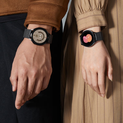 Galaxy Watch 7 40mm Karbon Fiber Pitaka Modern Serisi Black-Grey Twill Kordon Siyah-Gri