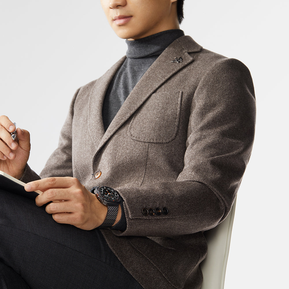 Galaxy Watch Ultra 47mm Karbon Fiber Pitaka Modern Serisi Black-Grey Twill Kordon