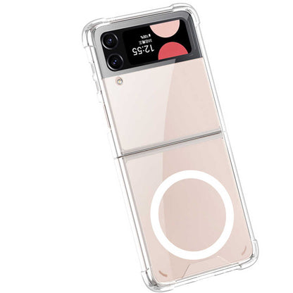Galaxy Z Flip 3 Kılıf Wireless Şarj Özellikli Airbagli Zore Kıpta Anti Shock M-safe Kılıf