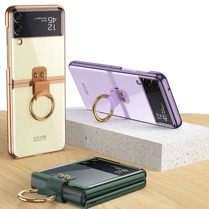 Galaxy Z Flip 3 Kılıf Zore Yüzüklü Kıpta Kılıf