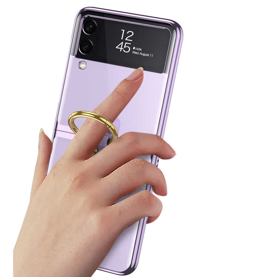 Galaxy Z Flip 3 Kılıf Zore Yüzüklü Kıpta Kılıf