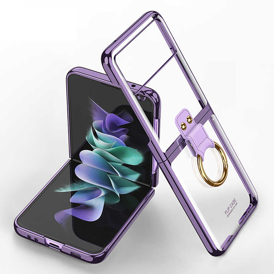 Galaxy Z Flip 3 Kılıf Zore Yüzüklü Kıpta Kılıf