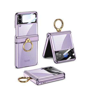 Galaxy Z Flip 4 Kılıf Zore Kıpta Yüzüklü Lens Korumalı Kılıf