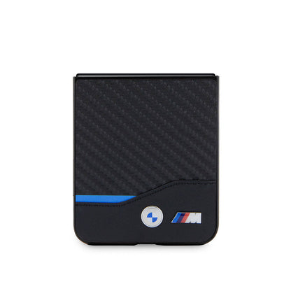 Galaxy Z Flip 5 Kılıf BMW Orjinal Lisanslı M Logolu PU Karbon Kılıf