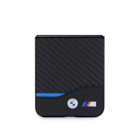 Galaxy Z Flip 5 Kılıf BMW Orjinal Lisanslı M Logolu PU Karbon Kapak