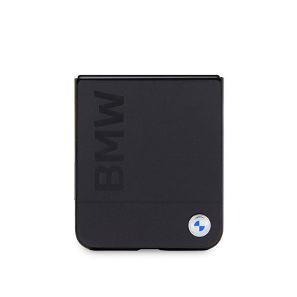 Galaxy Z Flip 5 Kılıf BMW Orjinal Lisanslı Sıcak Damga Logolu Deri Kılıf