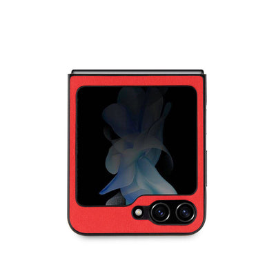 Galaxy Z Flip 5 Kılıf Ferrari Orjinal Lisanslı PU Deri Metal Logolu Multi Çizgili Kapak Siyah