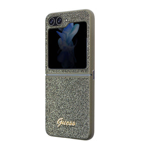 Galaxy Z Flip 5 Kılıf Guess Orjinal Lisanslı Yazı Logolu Glitter Flakes Kapak