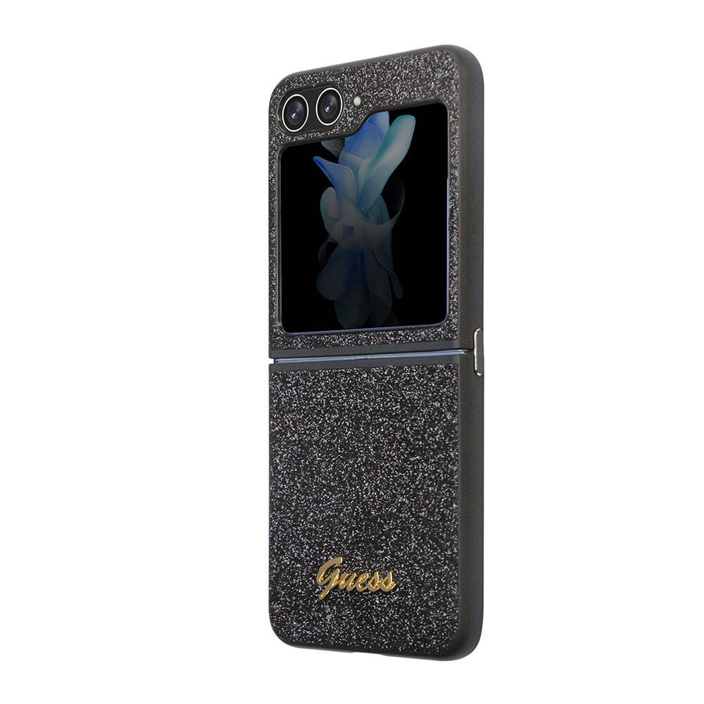 Galaxy Z Flip 5 Kılıf Guess Orjinal Lisanslı Yazı Logolu Glitter Script Kılıf