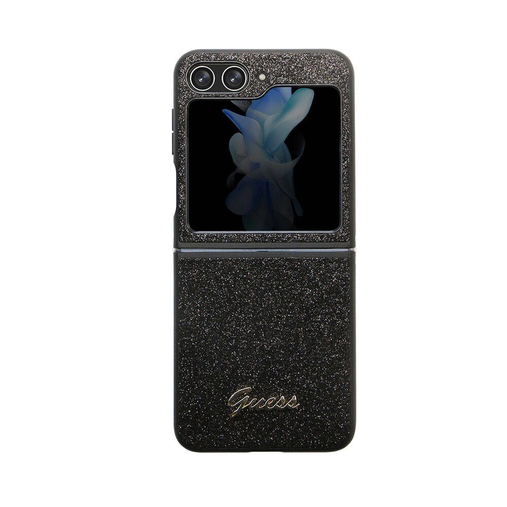 Galaxy Z Flip 5 Kılıf Guess Orjinal Lisanslı Yazı Logolu Glitter Script Kılıf