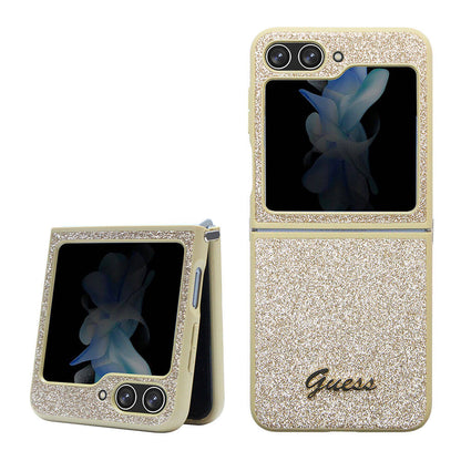 Galaxy Z Flip 5 Kılıf Guess Orjinal Lisanslı Yazı Logolu Glitter Script Kılıf