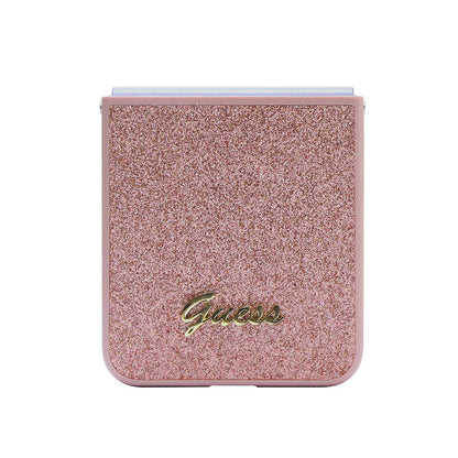 Galaxy Z Flip 5 Kılıf Guess Orjinal Lisanslı Yazı Logolu Glitter Script Kılıf