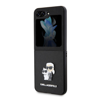 Galaxy Z Flip 5 Kılıf Karl Lagerfeld Orjinal Lisanslı K&C Metal Logolu Saffiano Kılıf