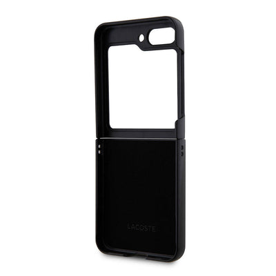Galaxy Z Flip 5 Kılıf Lacoste Orjinal Lisanslı PU Pike Desenli Arka Yüzey İkonik Timsah Dokuma Logolu Kapak Lacivert