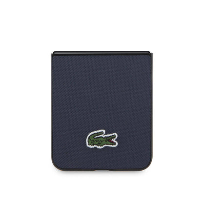 Galaxy Z Flip 5 Kılıf Lacoste Orjinal Lisanslı PU Pike Desenli Arka Yüzey İkonik Timsah Dokuma Logolu Kılıf