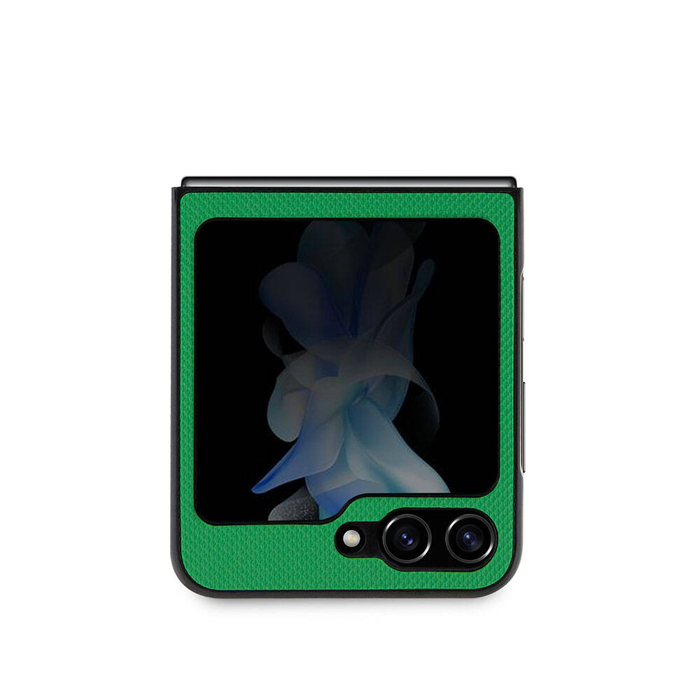 Galaxy Z Flip 5 Kılıf Lacoste Orjinal Lisanslı PU Pike Desenli Arka Yüzey İkonik Timsah Dokuma Logolu Kapak Lacivert