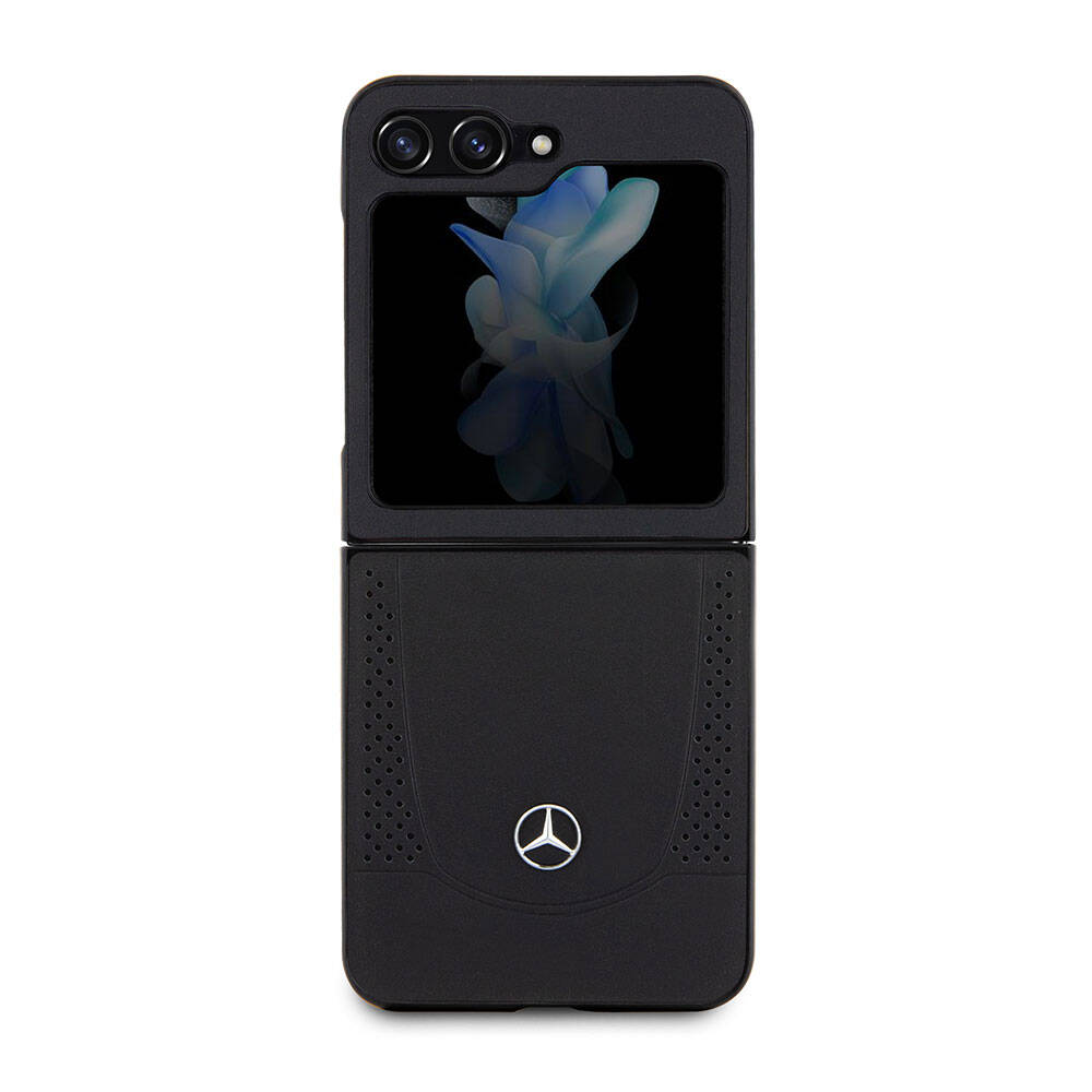 Galaxy Z Flip 5 Kılıf Mercedes Benz Orjinal Lisanslı Metal Yıldız Logolu Urban Deri Kapak