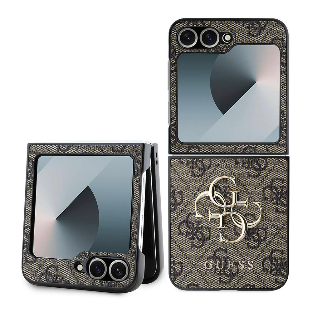 Galaxy Z Flip 6 Kılıf Guess Orjinal Lisanslı Leather Metal Logo Kılıf