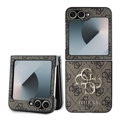 Galaxy Z Flip 6 Kılıf Guess Orjinal Lisanslı Leather Metal Logo Kılıf