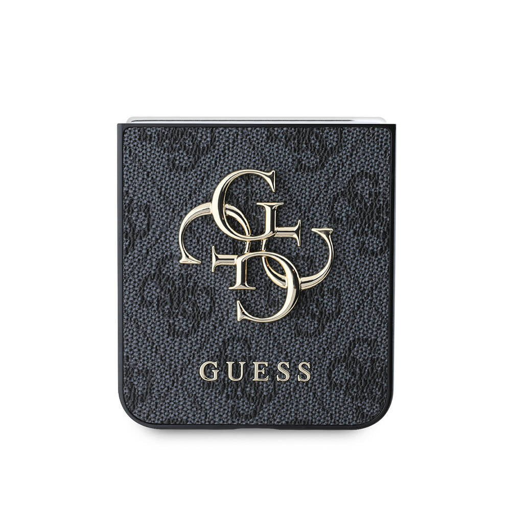 Galaxy Z Flip 6 Kılıf Guess Orjinal Lisanslı Leather Metal Logo Kılıf