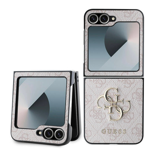 Galaxy Z Flip 6 Kılıf Guess Orjinal Lisanslı Leather Metal Logo Kılıf