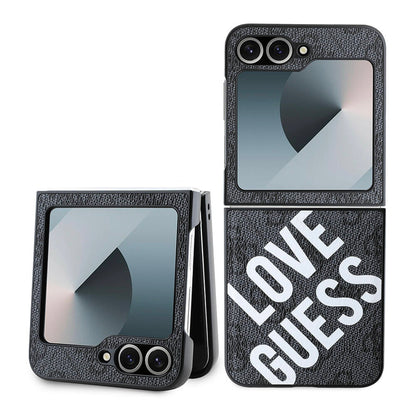 Galaxy Z Flip 6 Kılıf Guess Orjinal Lisanslı M-safe Şarj Özellikli Love Guess Printing Kılıf
