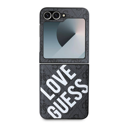 Galaxy Z Flip 6 Kılıf Guess Orjinal Lisanslı M-safe Şarj Özellikli Love Guess Printing Kılıf
