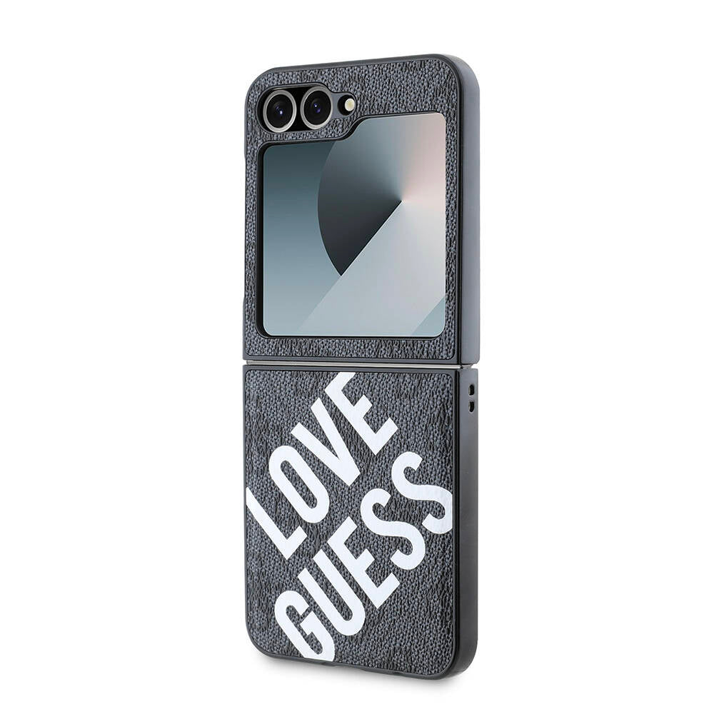 Galaxy Z Flip 6 Kılıf Guess Orjinal Lisanslı M-safe Şarj Özellikli Love Guess Printing Kılıf
